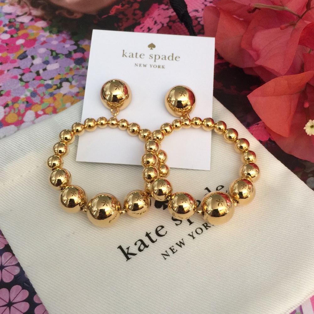 Kate Spade Light Up Hoop Earrings Gold Plated NWT